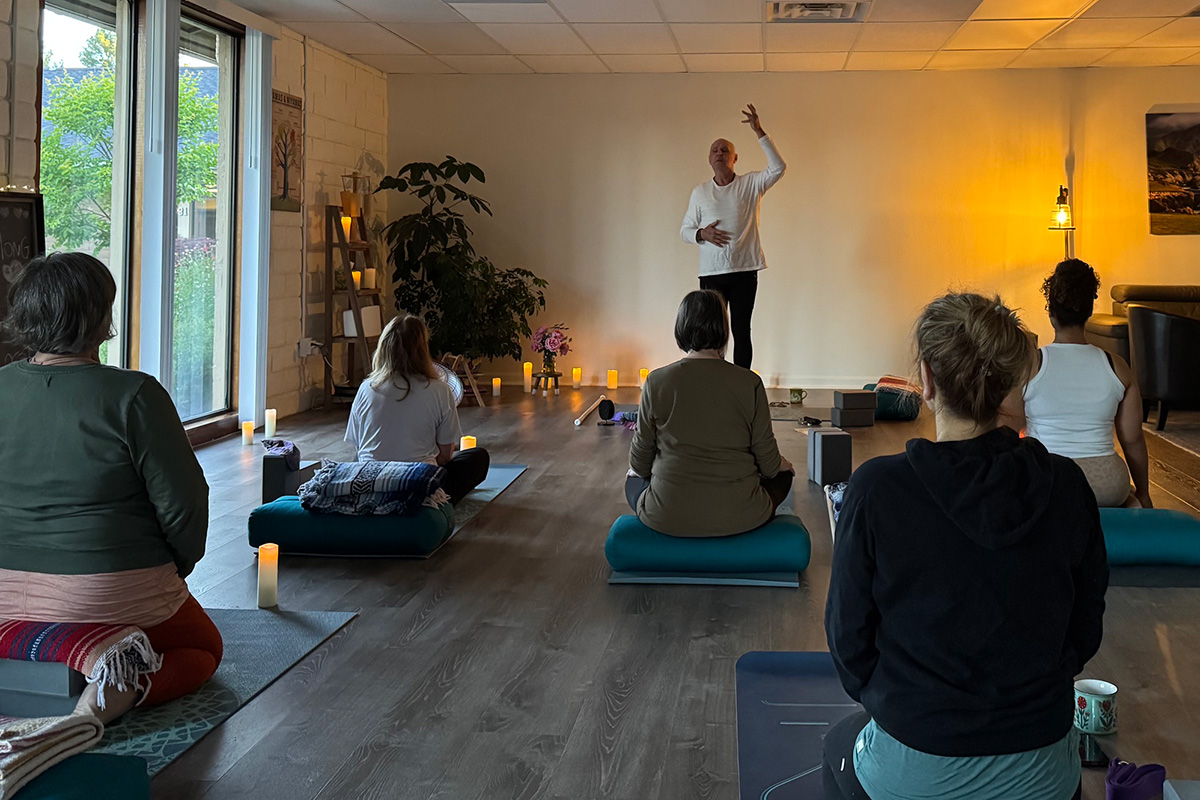 Yoga practice at teh Behavioral Fitness wellness studio in Walnut Creek, CA